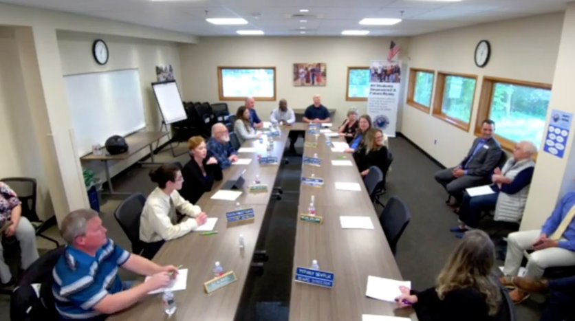 The Lacey City Council, meeting with the North Thurston Public Schools board, is shown on May 17, 2022 exploring a partnership with the South Sound YMCA regarding the feasibility of an indoor Young Child and Family Center.
